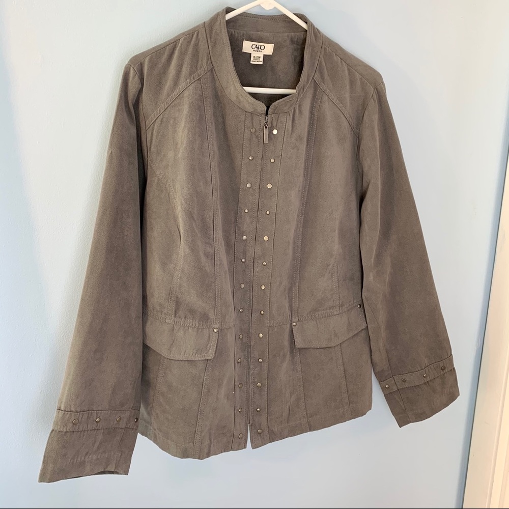 Nice Gray Jacket, Cato, Soft Studded - image 1